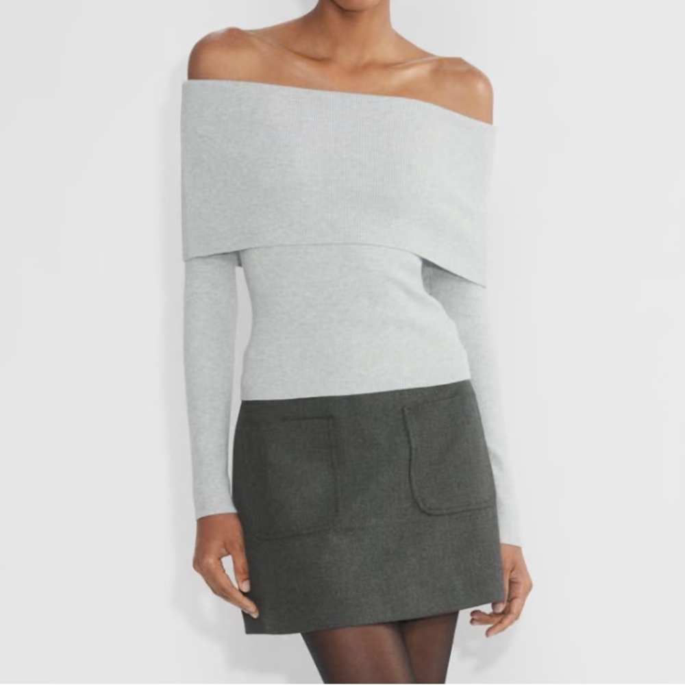 Aritzia Wilfred color Heather Chrome Nola Sweater - Picture 1 of 6